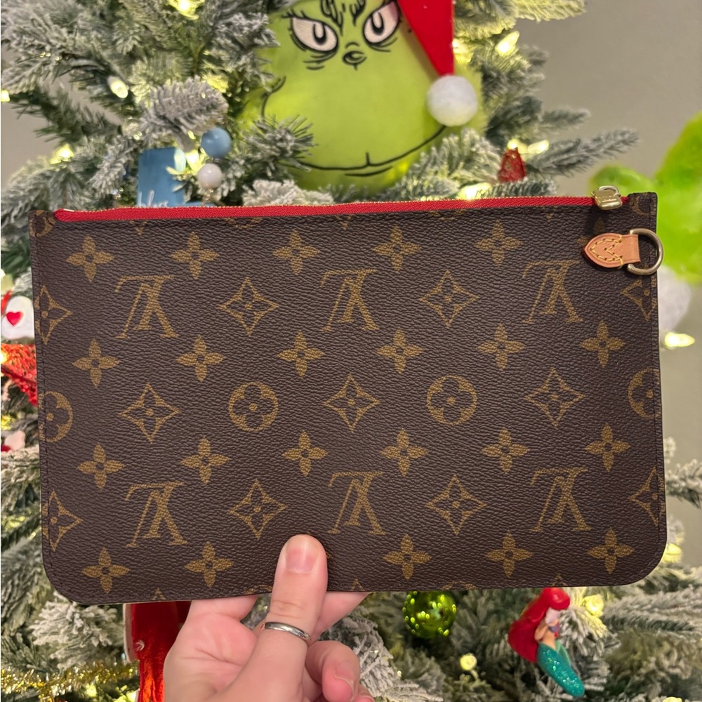 Louis Vuitton LV Brown Monogram Neverfull Zippered Pouch Clutch NEW - Picture 2 of 10